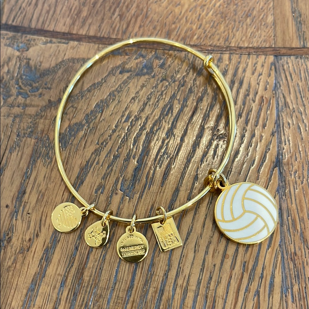 Alex and Ani Gold Volleyball Charm Bracelet